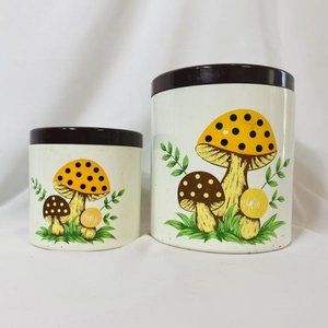 1978 Sears and Roebuck Co. Mushroom Canisters (Made in Japan) 2pc Set